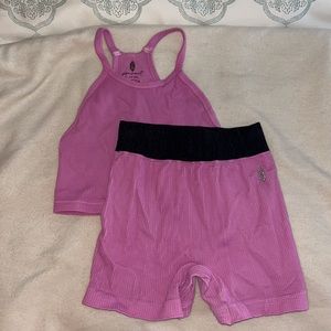 Free People Movement Pink Seamless Set xs/s